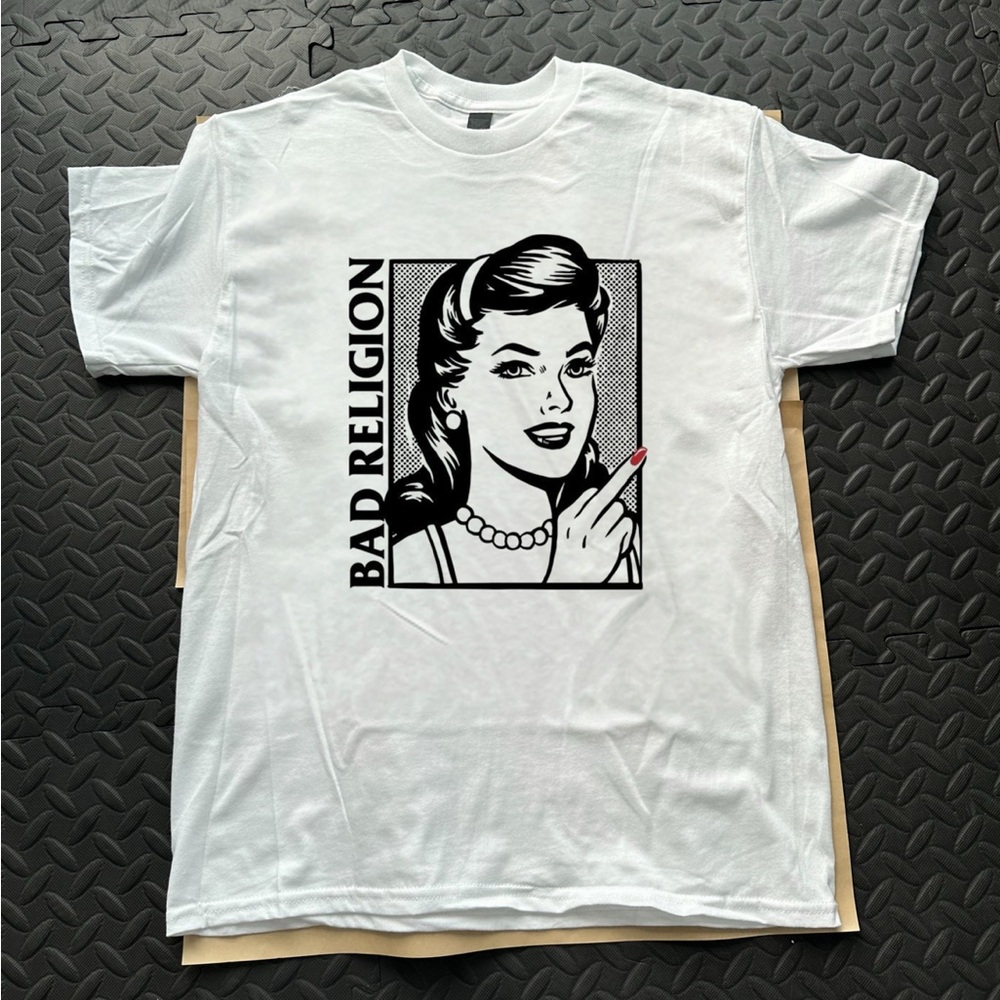 Bad Religion White Graphic T-Shirt with Black Print